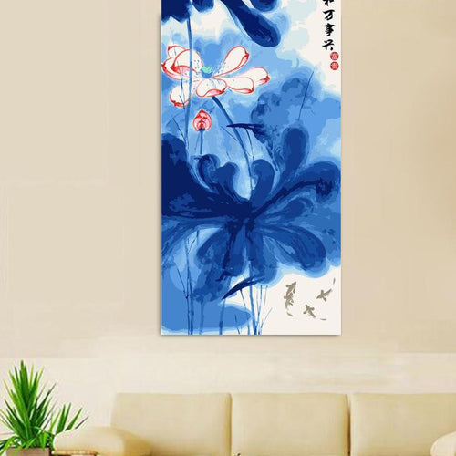 Blue oriental painting (40cm x 80cm)