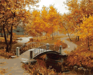 Bridge in an Autumn forest