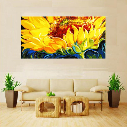 Sunflower closeup (50cm x 100cm)
