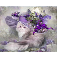 Cat in a purple hat - DIY Paint By Numbers Kits for Adults