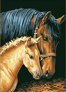 Adult and younger horse - DIY Paint By Numbers Kits for Adults