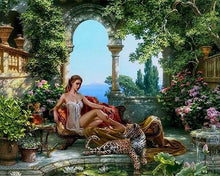 Fairy Tale Palace with Woman and Tiger