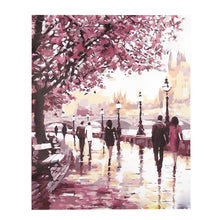 Cherry blossom tree by sidewalk - DIY Paint By Numbers Kits for Adults