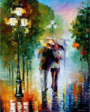Colorful romance under the rain