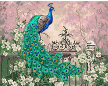 Peacock with green feathers