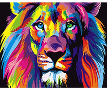 Abstract colorful lion
