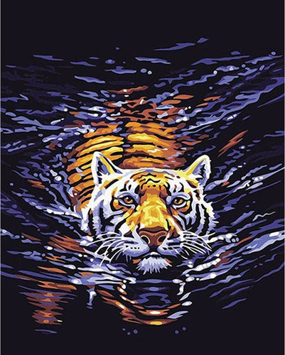 Tiger creeping in water