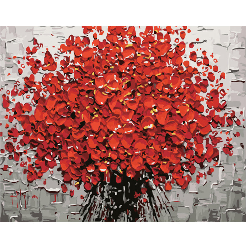 Bunch of 3D effect red flowers
