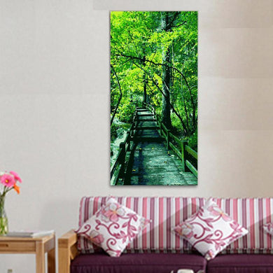 Bridge into the green forest (40cm x 80cm)