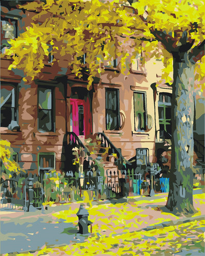 City apartment in autumn - DIY Paint By Numbers Kits for Adults