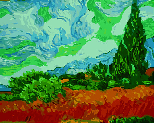 A Wheatfield with Cypresses  - Vincent van Gogh