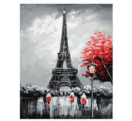Abstract Eiffel Tower and Red